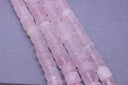 Natural Matte Finish Pink Rose Quartz Rondelle Beads, 10x6mm, Matte Tyre Beads, 15.5 inches, Full Strand