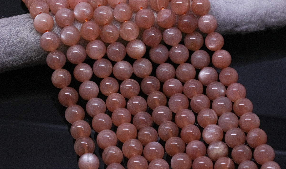 AAA Peach Moonstone Round Beads, 6mm, 8mm, 10mm, connection with the superior power, 15.5 inches, Full Strand, Wholesale, MS-1025,27,34