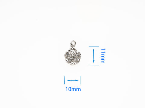 Butterfly Charm Pave With CZ,Gold or Silver Micro Pave CZ Charm,14K Gold Plated Dainty Micro Pave CZ Charm,CPG179, CPS179