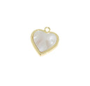 Heart Charm With White Mother Of Pearl,Gold Heart charm ,Dainty Heart charm,Heart Charm Gift For Her, CPG015