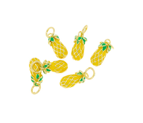 Dainty Gold Pineapple Charm,Tropical Fruit Charm,Hawaiian Fruit Charm, 1 pc,5pcs or 10 pcs, WHOLESALE,CPG1077