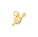 Tiny Heart And Arrow Charm,Two Sided Small Gold Heart Charm,Heart Charm For Jewelry Making,Love Sign Charm,CPG827