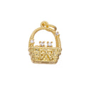 Gold Basket Charm,Easter Egg Basket Charm,Woven Basket Charm For Jewelry Making,Weaved Egg Basket Charm,Small Egg Basket,Easter Gift,CPG2461