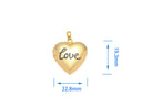 18k Gold Love Locket Heart Charm Valentine's Day Gift, A Meaningful Gift For Someone Special, Heart Charm For a Friend, Gift, CPG2159