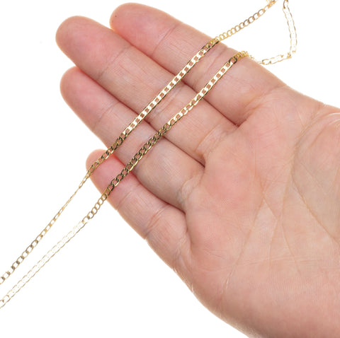 Gold 2.5mm Curb Cuban Chain,Dainty Curb Chain For Jewelry Making,Cuban Curb Chain For Necklace And Bracelet,CHG0086