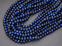 Denim Blue Tiger eye Round Beads, 6mm, 8mm, 10mm, full strand, Protection, Courage and Strength 6R014, 8R19, 10R12