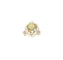 18k Gold and Pink Delicate Flower Spacer Bead With CZ, Spacer Bead For Bracelet Or Necklace, Pave Bead Spacer For Jewelry, SPG103