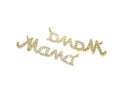 Mama Monogram Connector Charm For Necklace,Monogram Mama Word Connector Charm,Gold Mama Necklace Charm,CNG029
