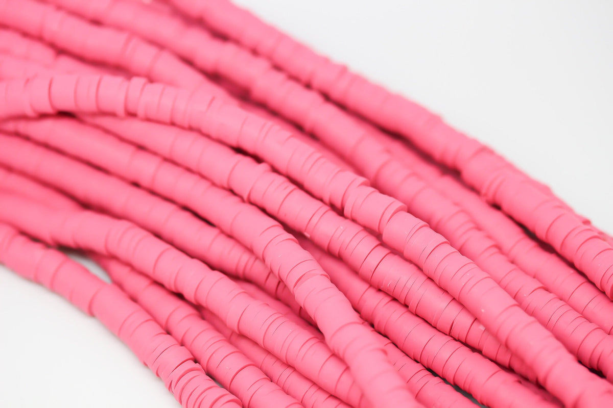 6mm Classic Rose Polymer Clay Wheel beads, FULL STRAND, WHOLESALE