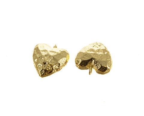 Gold Heart Charm , Hammered Finish Heart charm ,Minimalist Gold Heart charm,Dainty Heart Charm, CPG022
