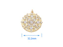 18k Gold Plated CZ Shiny medallion, Geometric CZ Medallion, Celestial, Super Sparkly Pendant, Maximalist Jewelry, Statement Piece, CPG1595
