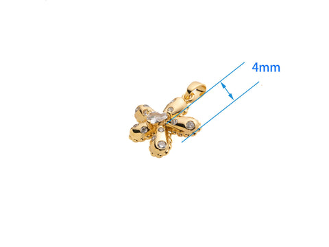 Dainty Gold Pave Flower Charm,CZ Pave Flower Charm,Daisy Flower Charm,Gold Flower Pendant With CZ,1 pc,5 pcs Or 10pcs,WHOLESALE,CPG304