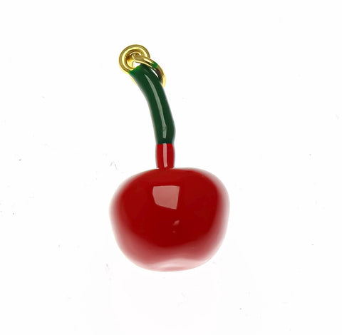 18k Cherry, Gold Dainty Charm, Red Cherry Dainty Charm, Small Fruit Charms, Farmers Market, Eclectic Jewelry, CPG2333