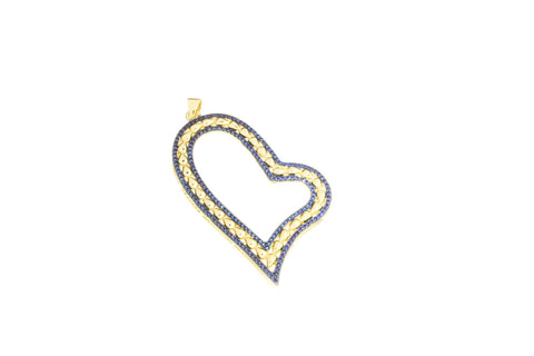 Large Pave 18k Gold Heart Charm, CZ Heart Charm, Cut Out  Heart Charm For Jewelry,Gold Heart Charm For Necklace, 4 Diff colors CPG2504