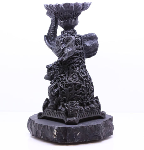 Shungite Trunk Up Elephant Statue, Altar, Home decor, Root Chakra, EMF protection, Meditation, Protection, Home Decor, Detox, Purification