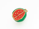 Enamel Watermelon Pendant,18K Gold 3D Watermelon Charm, Fruit Pendant, Enamel Fruit Pendant, DIY Jewelry Making Supplies, 14x13mm, CPG1744