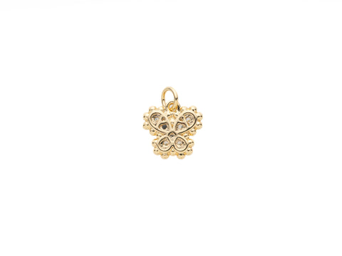 Gold Butterfly Charm With Micro Pave Stones,Delicate Butterfly Charm Necklace,CPG090