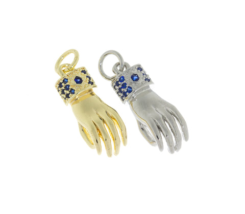 Gold Or Silver OK Hand Gesture Charm,Pave Hand Charm For Necklace,Dainty CZ Hand Charm With CZ, Trendy Minimalist Jewelry,CPG679