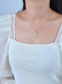 14K Gold plated cz Heart Tag, 15x11mm, cz heart, CPG200