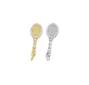 Gold Or Silver Tennis Racket Charms,Sporting Charms For Jewelry Making,Gift For Tennis Player And Lovers,CZ Tennis Racquets,CPG-CPS1648