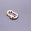 Baby Pink/Gold Enamel 13x19mm Small Candy Cane Carabiner lock, Screw Clasp, Screw on Clasp,  CLG087