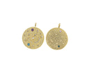 Star Moon Crescent Charm,Gold Star And Moon Pendant,CZ Moon Star And Sun Charm ,CPG447