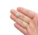 Gold Flower Connector Charm,CZ Flower Connector Charm For Bracelet,Flower Charm For Jewelry Making,Double Ring Flower Connector Charm,CNG629