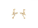 CZ Gold Abstract Butterfly, Dainty Gold Butterfly Charm, CZ Butterfly Pendant, CPG773