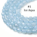 Blue Collection of Vibrant Dyed Jade pebble beads, PJ078