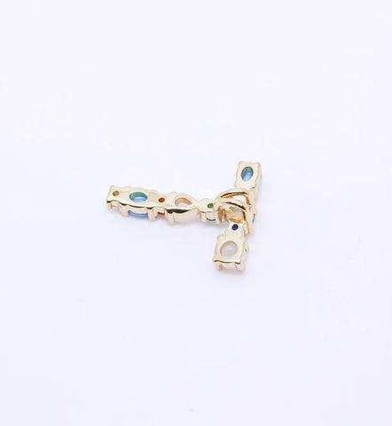 Rainbow color CZ Letter S-Z