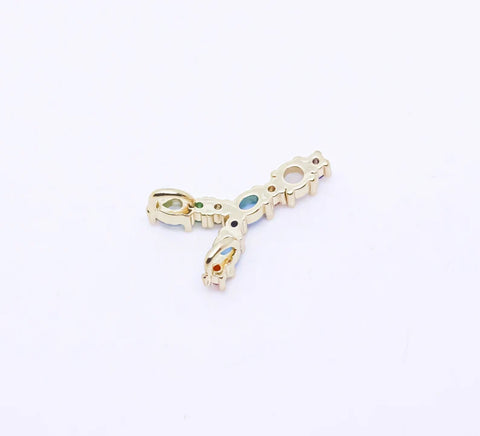 Rainbow color CZ Letter S-Z