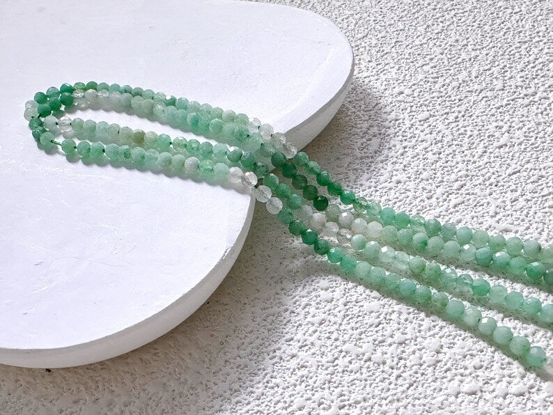 Micro Faceted Natural Ombre Emerald