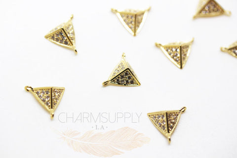 Stud CZ Pave Necklace Charm MP04-002