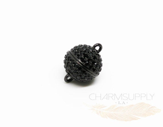 Black CZ Round Magnetic Clasp MP03-059