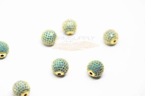 Turquoise cz round bead in 6,8,10,12mm, 4 colors