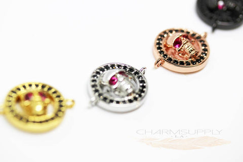 CZ Skull connector, cz trim skull connector, cz connector, skull bracelet,  CNG050