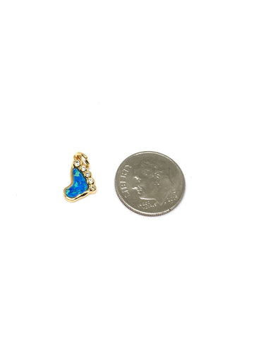 Opal and cz set baby feet charm/ pendant-CP435