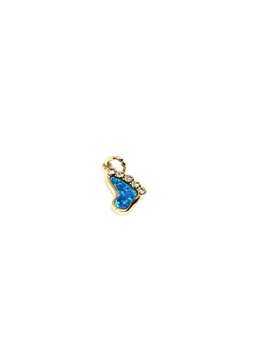 Opal and cz set baby feet charm/ pendant-CP435