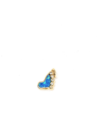 Opal and cz set baby feet charm/ pendant-CP435