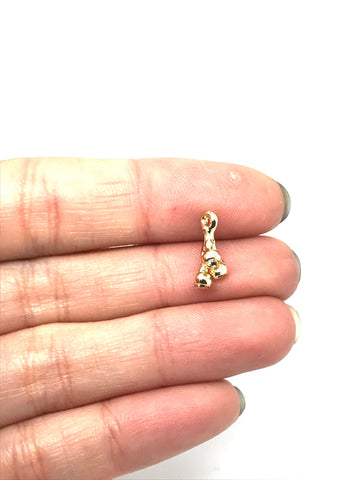 Delicate gold lotus stem pod charm