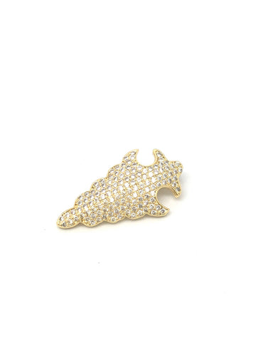 Gold cz set arrowhead pendant