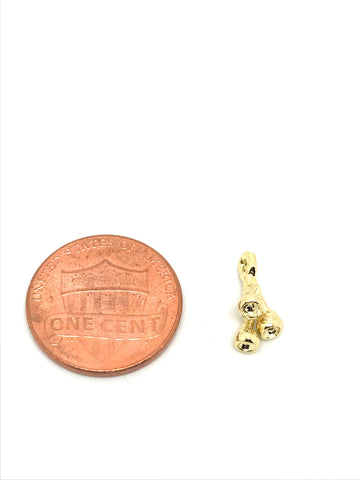 Delicate gold lotus stem pod charm