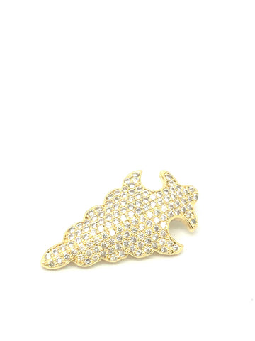 Gold cz set arrowhead pendant