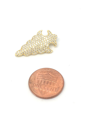 Gold cz set arrowhead pendant