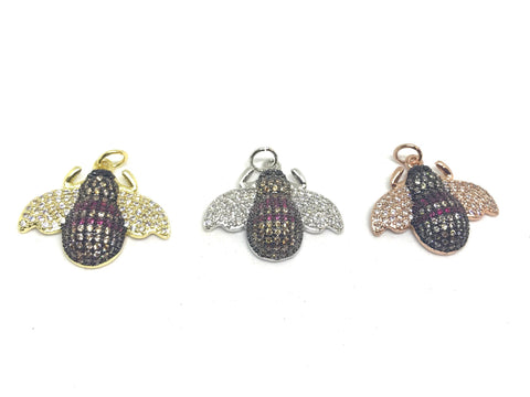 Colorful cz beetle pendant,CP185