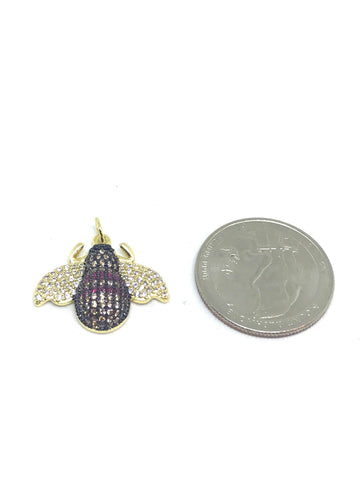 Colorful cz beetle pendant,CP185