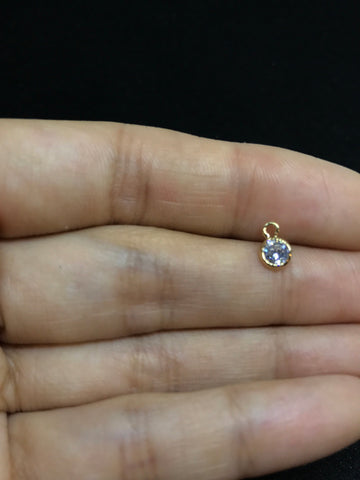 10 pcs 4mm bezel cz charm, CPG054