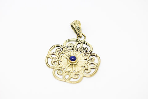 Large Filigree Lapis set Pendant
