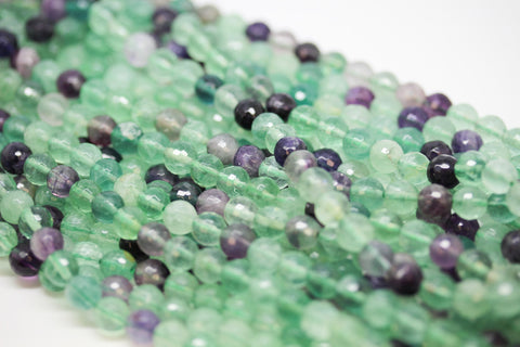 Rainbow Fluorite faceted round beads, 8mm, 10mm, FULL STRAND, WHOLESALE