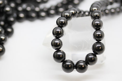 Graduated Shungite Round beads, FULL STRAND, WHOLESALE